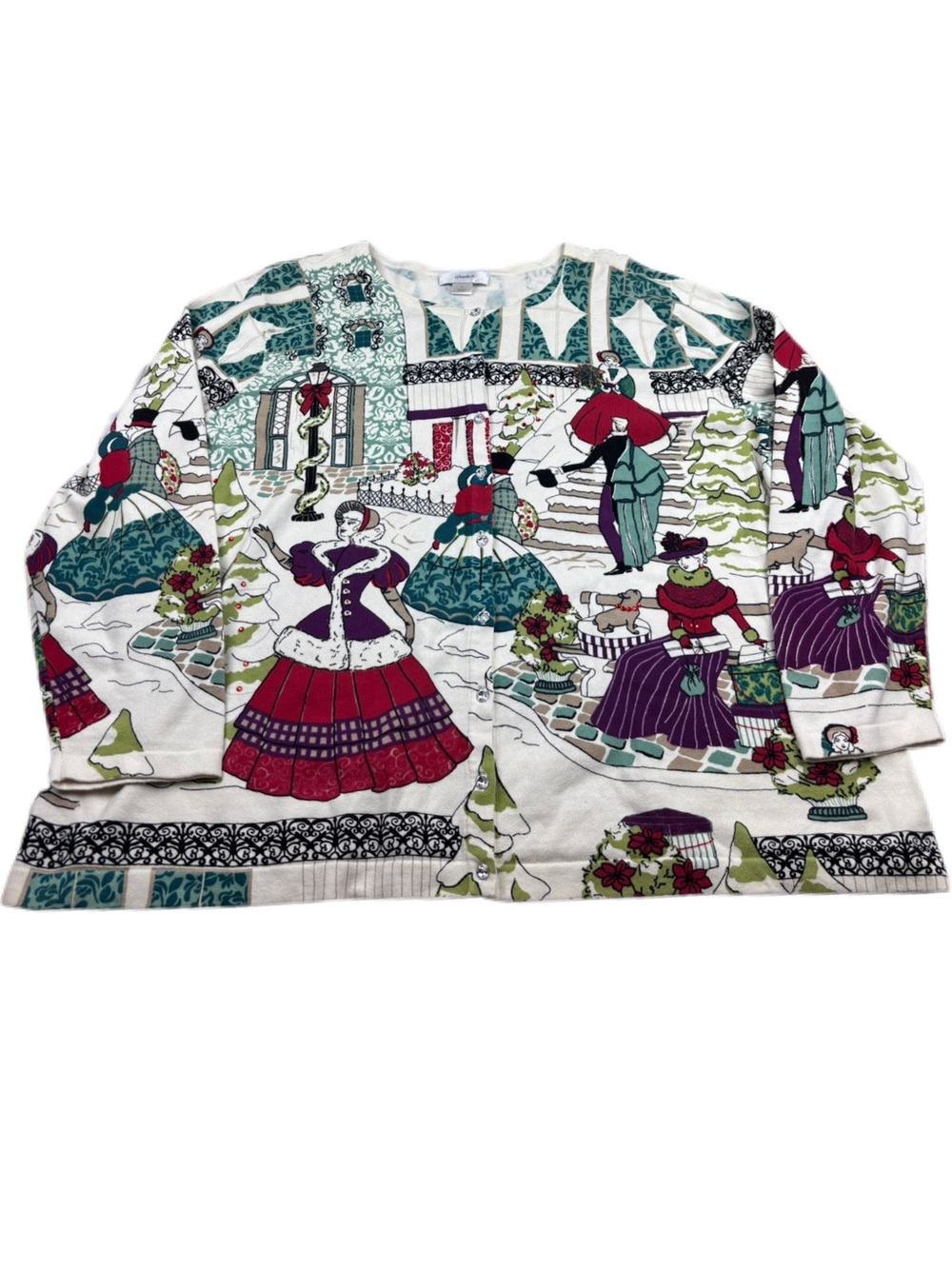 NWT! CJ Banks Victorian Christmas Cardigan Sweater Size 3X